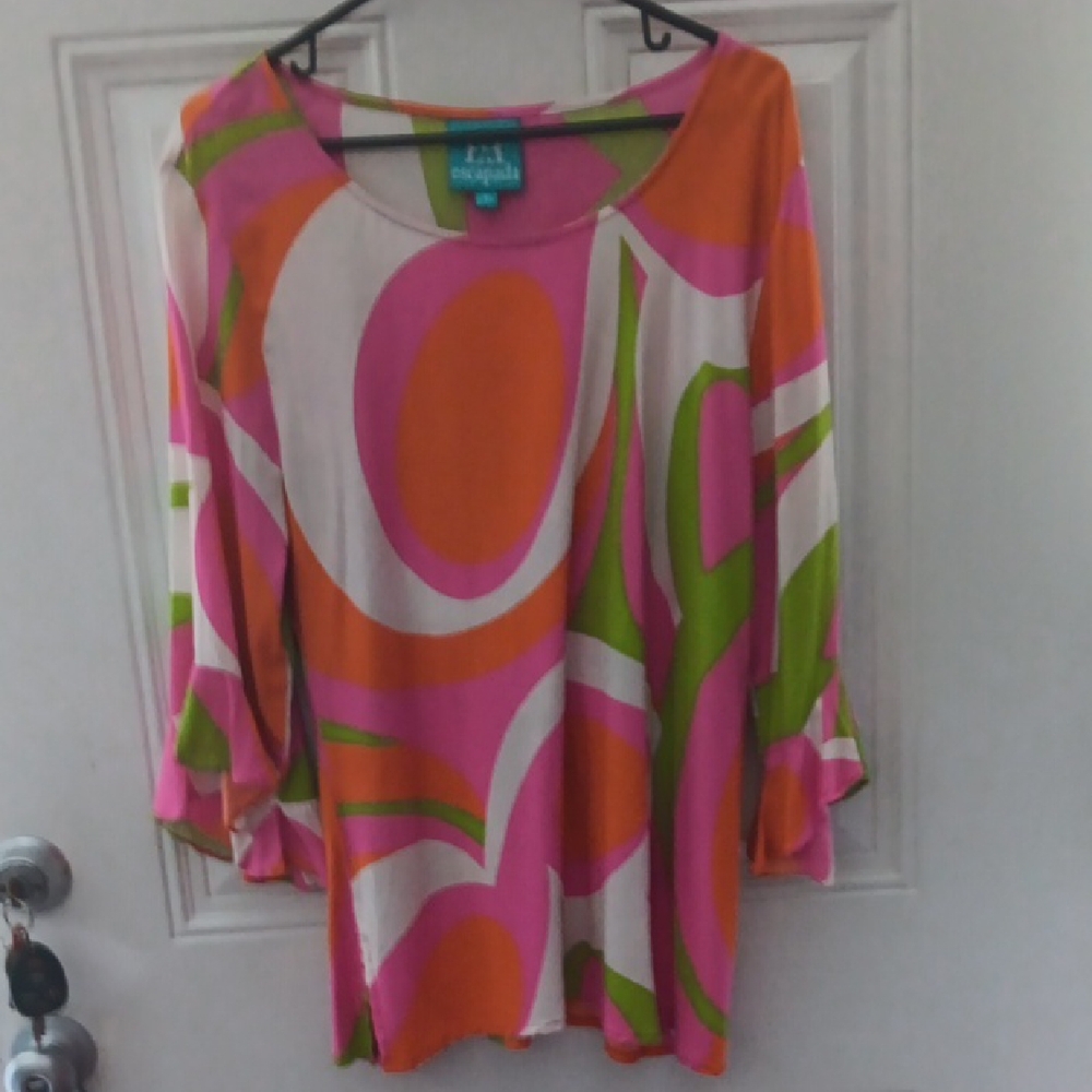 Escapada Pink, Orange, and Green Blouse